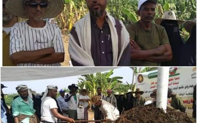 المحامي مازن  اليوسفي مدير عام خنفر يزور موقع التدريب لإنتاج السماد العضوي “الكمبوست”