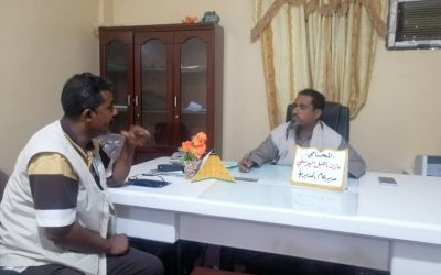 المحامي مازن اليوسفي  مدير عام  مديرية خنفر يلتقي بمنسق  منظمة العمل  لمكافحة الجوع