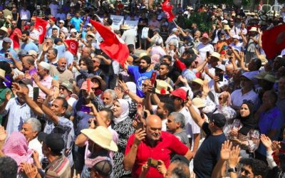 احتجاج في تونس على الاستفتاء على الدستور الجديد