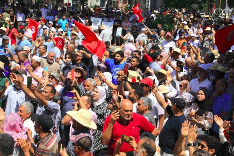 احتجاج في تونس على الاستفتاء على الدستور الجديد
