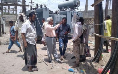 كهرباء أبين تنفذ حملات قطع العشوائي وتحصيل الإيرادات