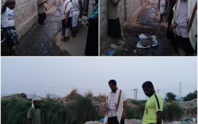 مدير عام خنفر “اليوسفي” يقوم بنزول ميداني لعدد من حارات جعار للإطلاع على مشاكل الصرف الصحي