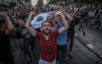 تشييع جثامين 15 شهيدا جراء القصف الصهيوني على غزة