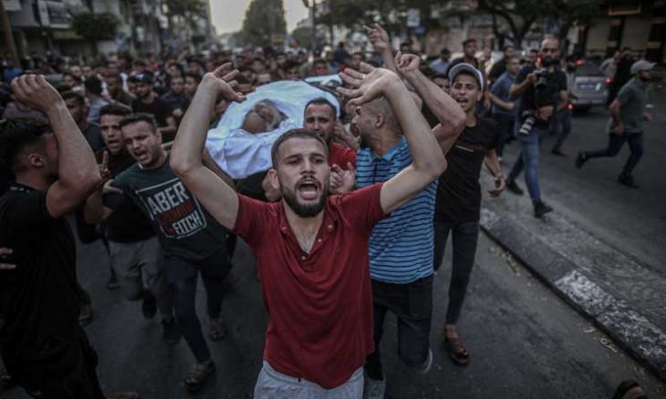تشييع جثامين 15 شهيدا جراء القصف الصهيوني على غزة