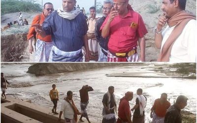 محافظ ابين ومدير عام خنفر يتفقدان عقمة العش وسد باتيس
