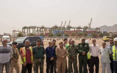 نائب مدير أمن عدن يشهد اختتام الدورة التدريبية الثانية في مجال الدفاع المدني لموظفي محطة عدن للحاويات