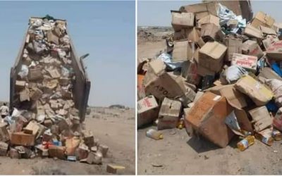 هيئة المواصفات والمقاييس ترفض 18076 كرتون من منتج شراب غازي مخالفة بميناء المنطقة الحرة وتتلف أخرى بعدن وتعز