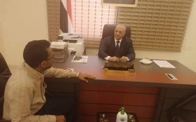 وزير المياه يلتقي مدير عام مؤسسة المياه بابين لمناقشة اهم الصعوبات التي تواجه المؤسسة