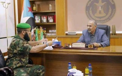 الرئيس القائد عيدروس الزُبيدي يشيد بجهود وحدة التدخل بمشكلات الأراضي في حماية الممتلكات العامة والخاصة بالعاصمة عدن
