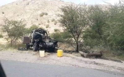 استشهاد 3 جنود جراء استهداف المليشيات الحوثية طقم عسكري بصاروخ حراري في الحد بيافع