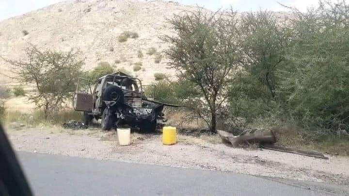استشهاد 3 جنود جراء استهداف المليشيات الحوثية طقم عسكري بصاروخ حراري في الحد بيافع