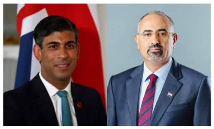 الرئيس الزُبيدي يهنئ السيد ريشي سوناك بمناسبة تعيينه رئيساً للوزراء في المملكة المتحدة لبريطانيا العظمى وإيرلندا الشمالية