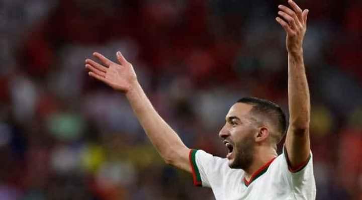 زياش يحصد جائزة الافضل خلال مباراة المغرب وبلجيكا