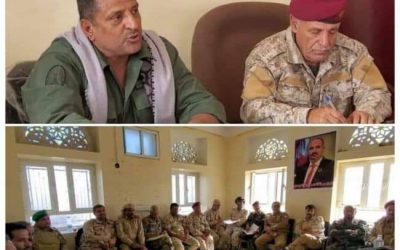 رئيس العمليات المشتركة لمحور الضالع القتالي يلتقي بقيادة الوحدات العسكرية بالمحور