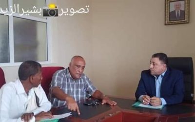 السيد مهدي الحامد أمين عام محلي أبين  يناقش مع مدير عام الشباب والرياضة بالمحافظة   متابعة مشاريع الوزارة ومخصصات الأندية