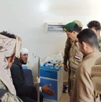 العميد المعكر يتفقد عدد من جرحى اللواء السادس دعم وإسناد في مشافي العاصمة عدن