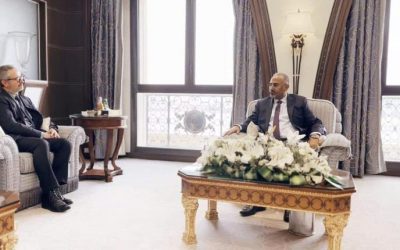 خلال لقاءه بالرئيس عيدروس  رئيس بعثة الاتحاد الأوروبي  للانتقالي دور محوري في العملية السياسية