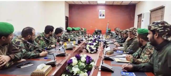 العميد الوالي يترأس الاجتماع الدوري للقيادة العامة لقوات الحزام الأمني