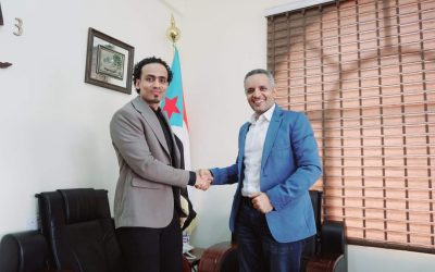 اليافعي يستقبل السقاف في مقر الهيئة الوطنية للإعلام الجنوبي ويشيد بنجاح بطولة كأس العاصمة عدن