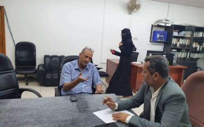 وكيل محافظة عدن لقطاع المشاريع يزور مقر المؤسسة العامة للمياه والصرف الصحي