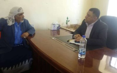 الأمين  العام لمحلي أبين مهدي الحامد يلتقي بمدير عام مديرية جيشان