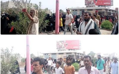 مواطنون يحتشدون في أبين للمطالبة  بإعدام قاتل الطفل ميثاق عبيد الدابية