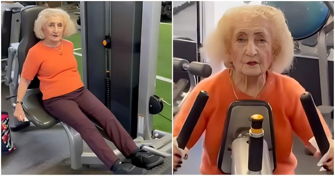 العمر مجرد رقم بالنسبة لها.. معمرة عمرها 103 سنة تتحدى الاشيخوخة بالتمرين يوميًا في الـ”Gym”