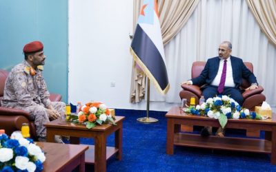الرئيس القائد الزُبيدي يطّلع على جاهزية القوات بمحور الغيضة