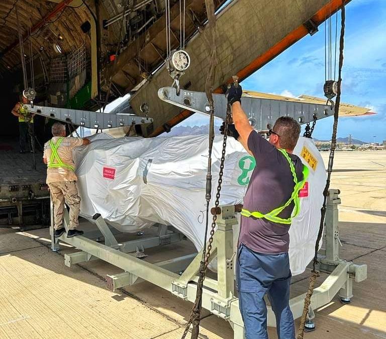 بدعم من صندوق قطر للتنمية .. شحن محركات توربينات محطة الحسوة 2 لهولندا لإعادة تأهيلها