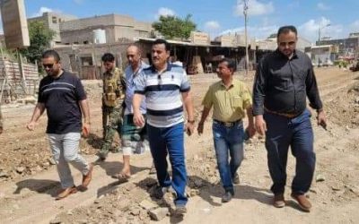 مدير عام المنصورة يتفقد مشروع إعادة تأهيل الشارع العام بمنطقة الدرين