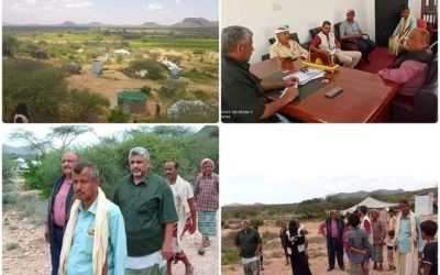 “المنصري” مدير الوحدة التنفيذية لشؤون  النازحين أبين يقوم بزيارة تفقدية لمخيمات النازحين في مديرية موديه