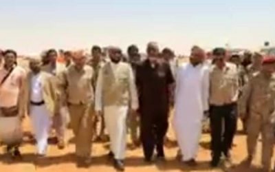 الصيعري وعدد من مسئولي الادارات في ميناء الوديعة البري يستقبلوا افواج  الحجاج
