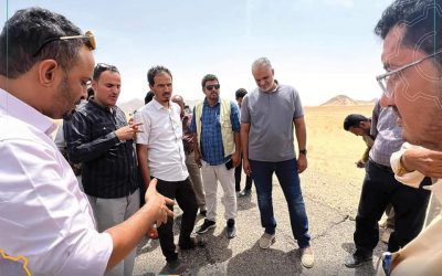 شبوة.. الماس يتفقد مشروع  حماية طريق عتق بيحان من كوارث السيول