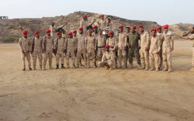 قيادة اللواء الثالث مشاة بأبين تهنئ القيادة السياسية وتقوم بتفقد الجاهزية القتالية لكتائب اللواء