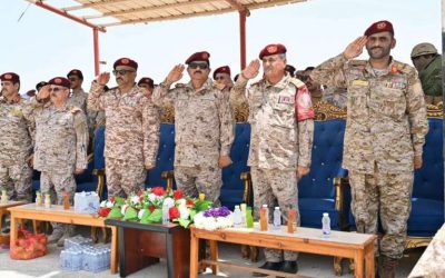 وزير الدفاع يقوم بزيارات تفقدية لقيادة محور الغيضة والوحدات التابعة له