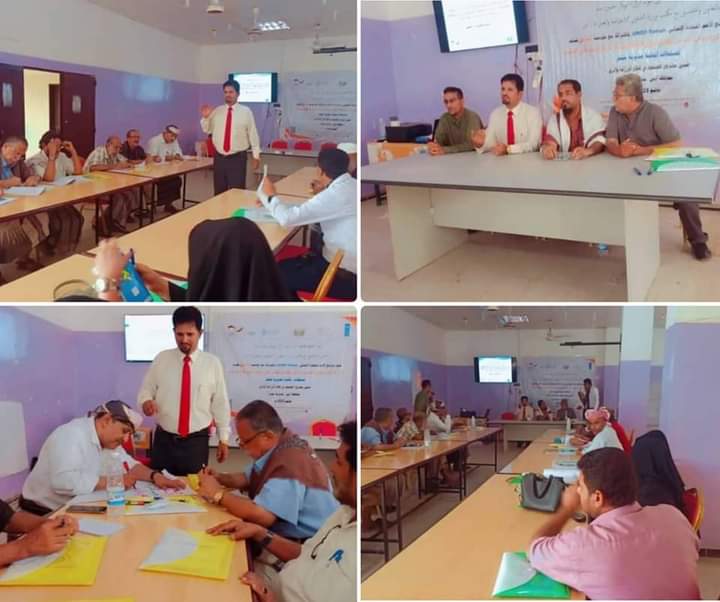 بحضور مدير عام خنفر “اليوسفي” ..   تدشين  الورشة التدريبية “في الحد من مخاطر الكوارث ونظام الانذار المبكر القائم على المجتمع لجمعيات مستخدمي المياه   والسلطة المحلية خنفر