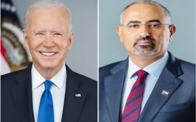 الرئيس القائد عيدروس الزُبيدي يهنئ الرئيس الأمريكي جو بايدن بذكرى استقلال بلاده