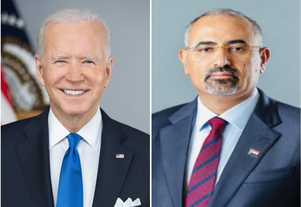 الرئيس القائد عيدروس الزُبيدي يهنئ الرئيس الأمريكي جو بايدن بذكرى استقلال بلاده