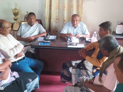 مدير عام مكتب الشباب والرياضة بأبين يلتقي بالإدارة الجديدة لنادي حسان