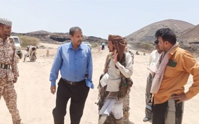 محافظ أبين يتفقد سير العمل بتوسعة طريق العرقوب