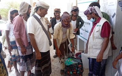 منظمة ادرا تدشن توزيع السلة الصحية لمنطقة حناذ وجول الهيل  في مديرية احور