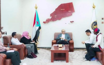 غيثان يطلع الكثيري على إسهامات وبرامج تنفيذية  الانتقالي وأوضاع أبين الخدمية والتنموية والاجتماعية