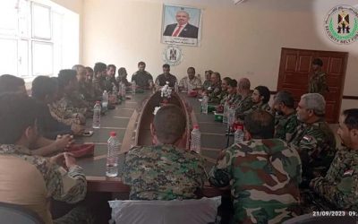 العميد الربيعي يترأس اجتماعا هاما بقيادة قوات الحزام الأمني بيافع
