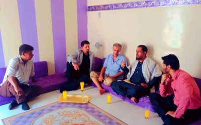 باعزب واليوسفي يزوران الإعلامي المصور مصطفى السقاف بمنزله بجعار.
