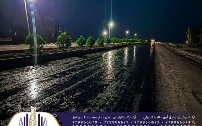 استكمال الأعمال الأخيرة للشارع العام بمدينة سماء الخليج العربي