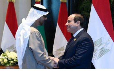 السيسي وبن زايد يتفقان على أهمية تعزيز التضامن العربي