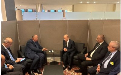 الرئيس الزُبيدي يلتقي بمعية رئيس مجلس القيادة الرئاسي وزير الخارجية المصري سامح شكري
