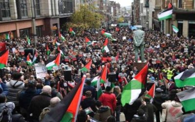 الآلاف يتظاهرون في لندن تضامنا مع الفلسطينيين