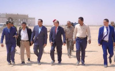 المحافظ بن الوزير ورئيس جامعة شبوة يدشنون أول الأعمال في الحرم الجامعي الجديد لجامعة شبوة