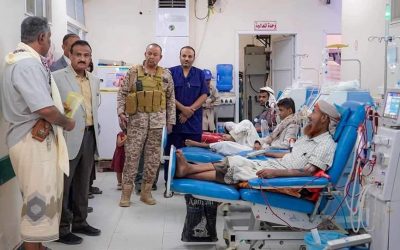المحافظ بن الوزير يتفقد عمل ونشاط مركز غسيل الكلى ومستوى الانجاز في مشروع توسعة المركز